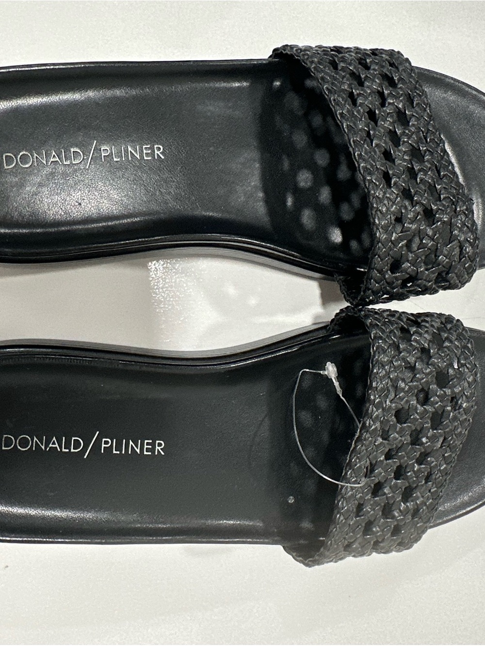 Donald J. Pliner Black Woven Slide Mules